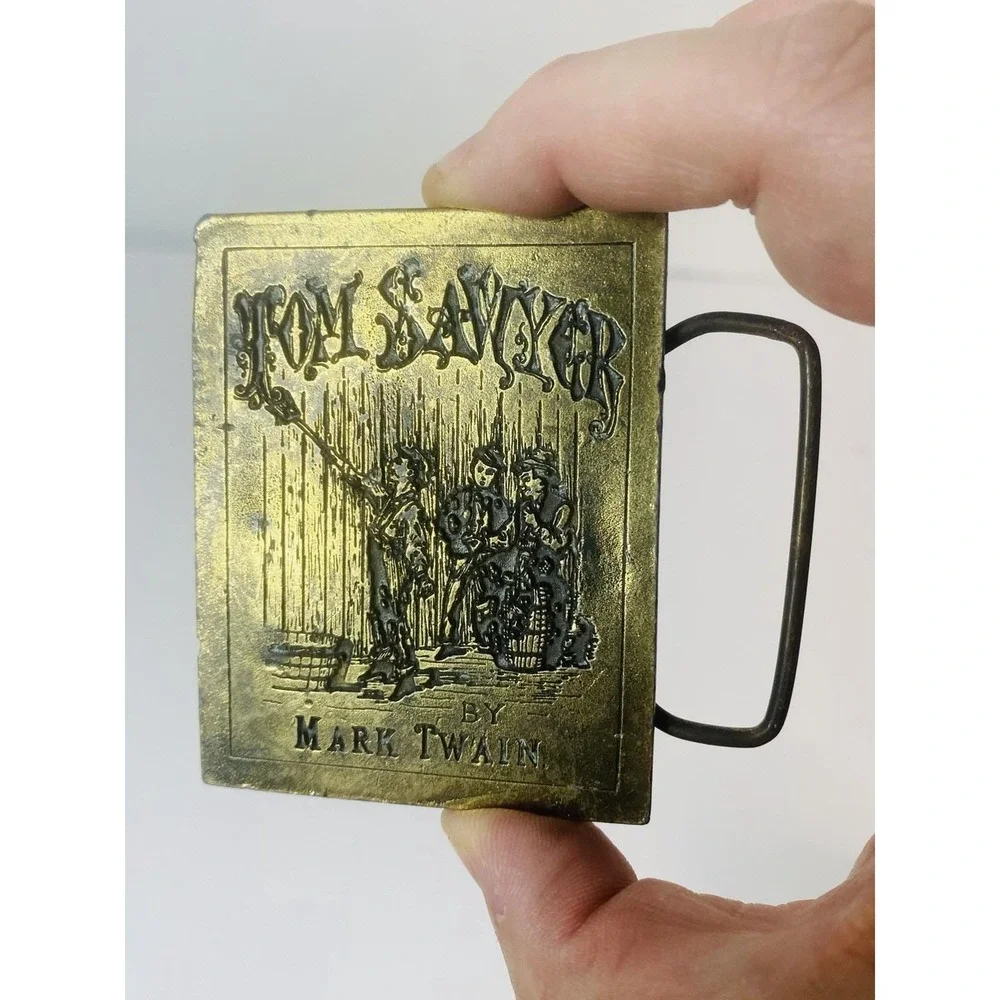 Tom Sawyer Mark Twain Brass‎ Belt Buckle Koleaco 1976
